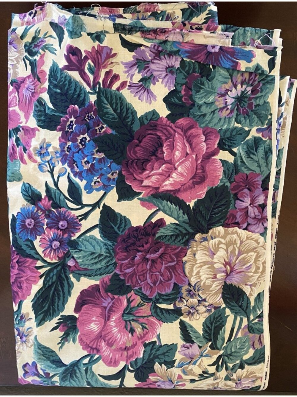 Pink Purple Blue Green Floral Fabric By Cranston 44” X 61”￼